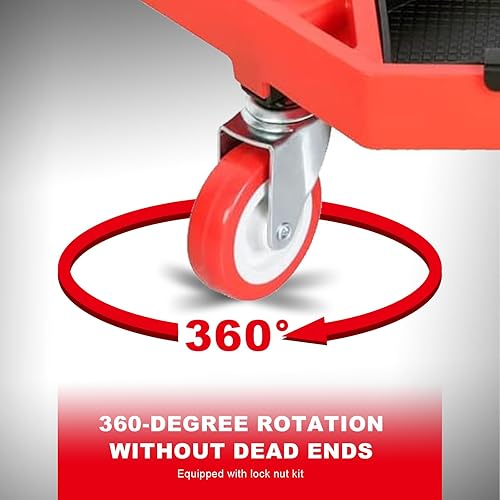 Miniatura 5 de Torin ATRXF8308B Taburete neumático mecánico/asiento de enredadera con altura ajustable y 4 bandejas de herramientas extraíbles, capacidad de 300