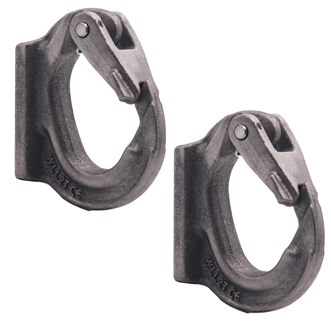 Boxer 2 Ton Heavy Duty Alloy Steel Lifting Hook Raw Finish, 2 Ton Weld on Anchor Hook Wrecker Crane Tractor Rigging Lifting 4,400Lbs Load Limit – 2 Pack