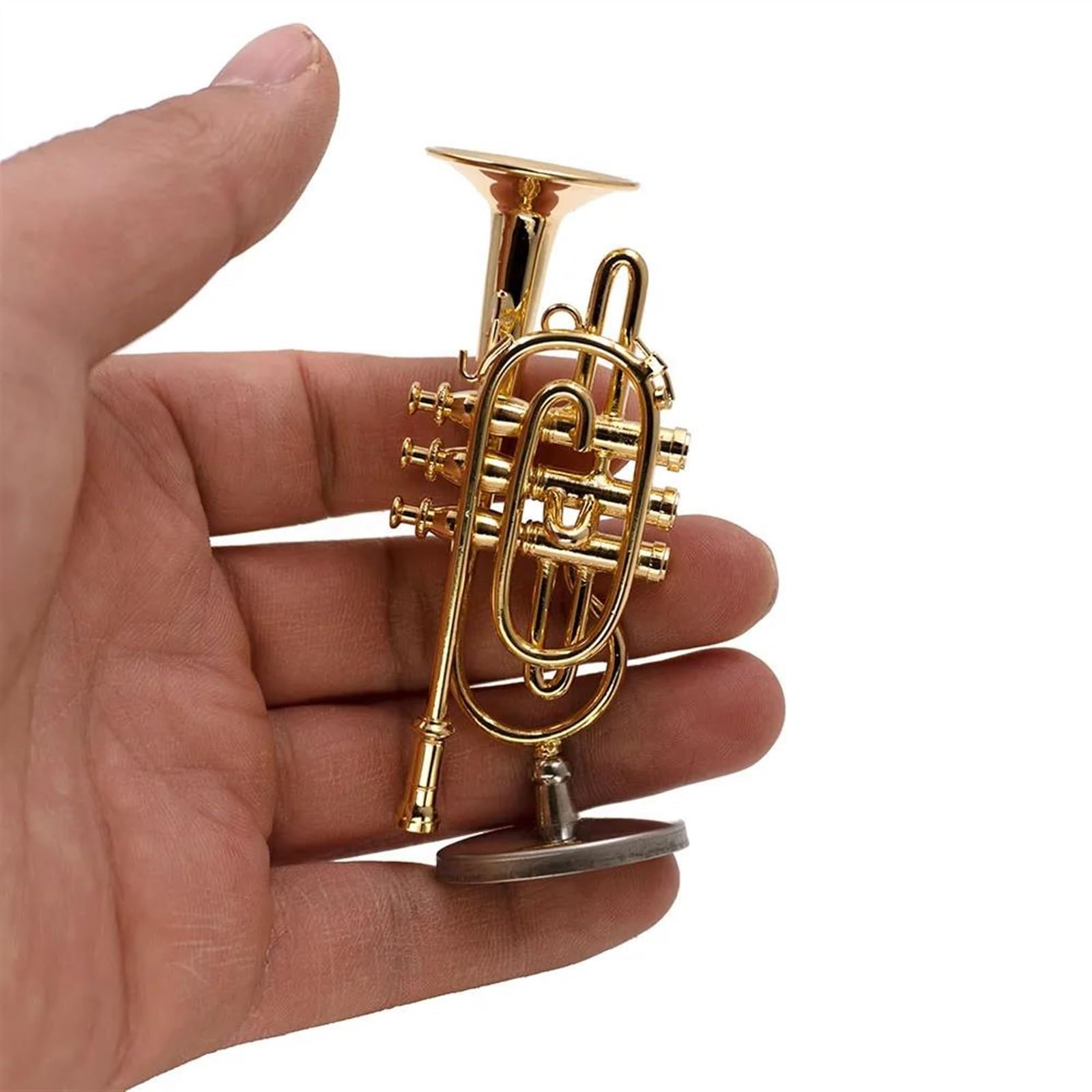 1 Pieza De Corneta De Cobre En Miniatura Modelo De Instrumento Musical En Miniatura Accesorios De Decoración De 8,5 Cm