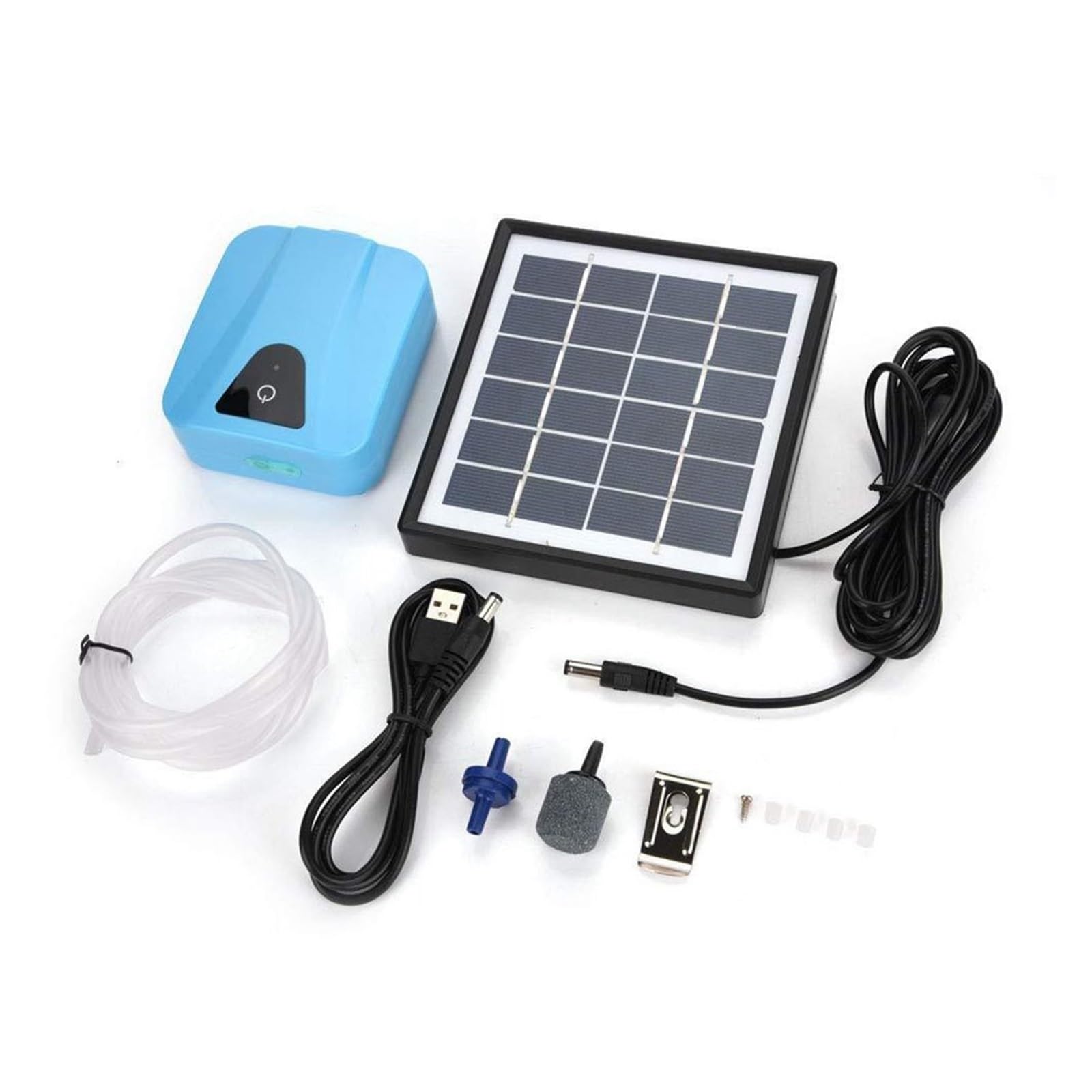 Bomba de aire de acuario ahorradora de energía de 5V/1A, oxigenador de energía Solar, bomba de oxígeno de agua, aireador de estanque, bomba de aire de acuario