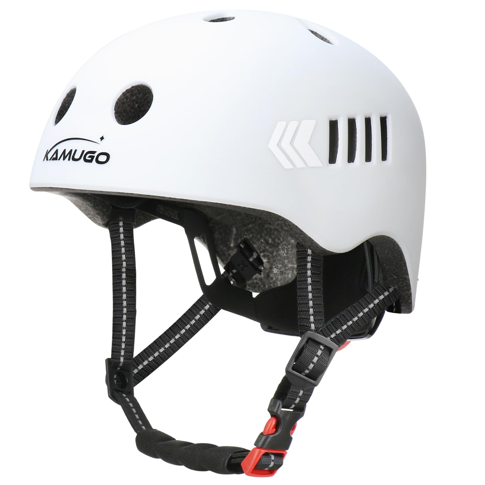 KAMUGO Toddler Helmet Kids Bike Helmet for Ages 2-8 Years Girls Boys,Child Adjustable Helmet Multi-Sport Bicycle Skateboard Skating Scooter Cycling Inline Skates (White)