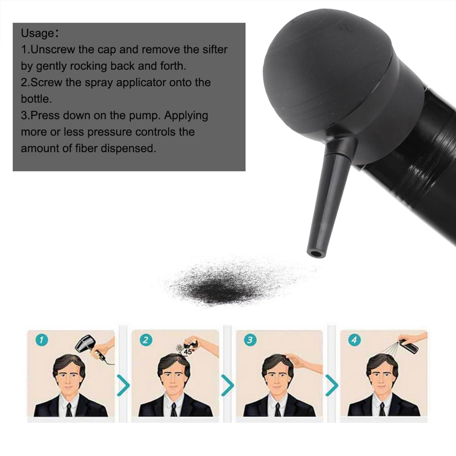 Spray Applicator For Thinning Hair Products, Precise Application For Hair Building Fiber Nozzles Hair Thickening Spray Applicator Tools