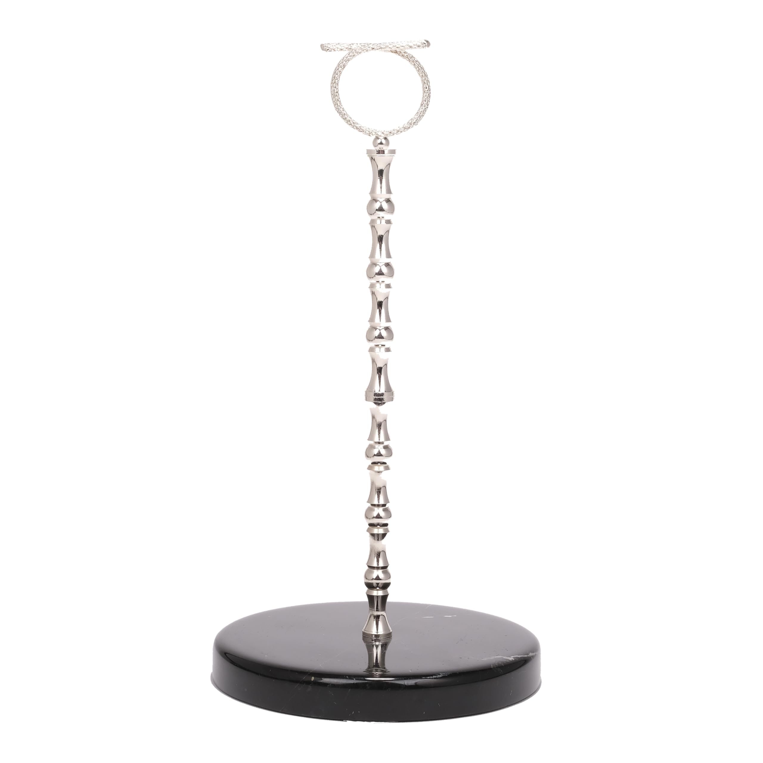 Y Luxe Black-Silver Marble Countertop Paper Towel Holder, Elegant Kitchen/Bathroom Accessory -Standing Paper Towel Holder