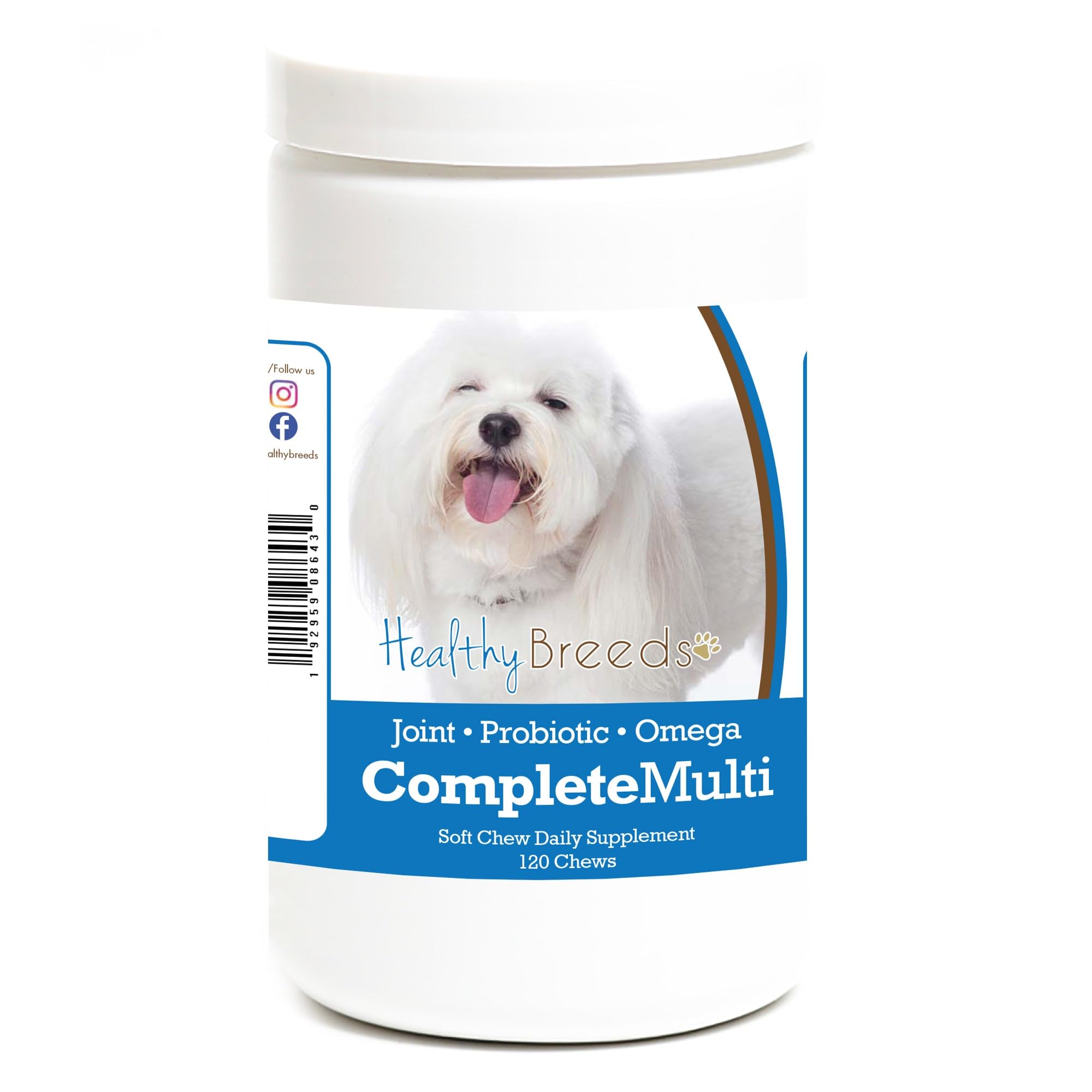 Healthy Breeds Coton de Tulear All In One Multivitamin Soft Chew 120 Count