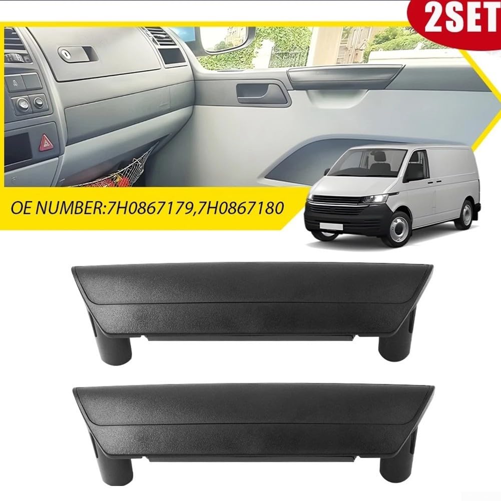 2 Stück Türgriffabdeckung Vorne Innen Metall Silber Kompatibel mit für TRANSPORTER für T5 2009-2015 OEM 7H0867179 7H0867180
