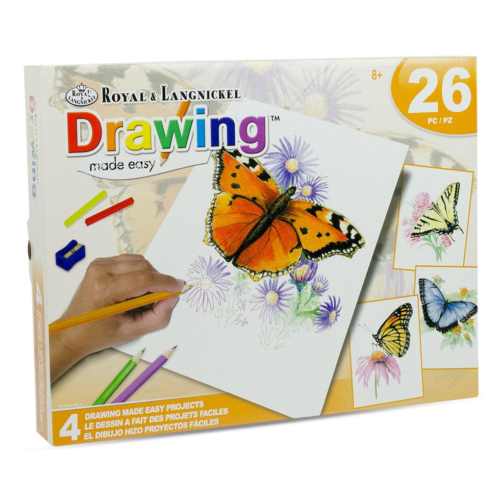 Royal and Langnickel Drawing Made Easy 4 Butterfly Projects Set