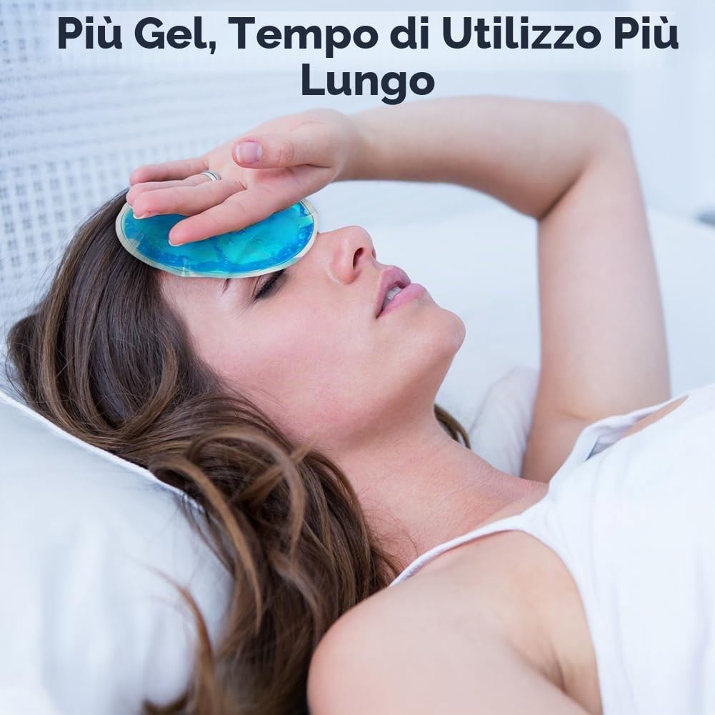 AOOWU Ghiaccio Gel Riutilizzabile, 6 PCS Impacchi Gel Riutilizzabili Fredde e Calde, Set di Cuscinetti Refrigeranti per Lesioni, Sollievo Dal Dolore, Punture di Insetti, Terapie Caldo/Freddo