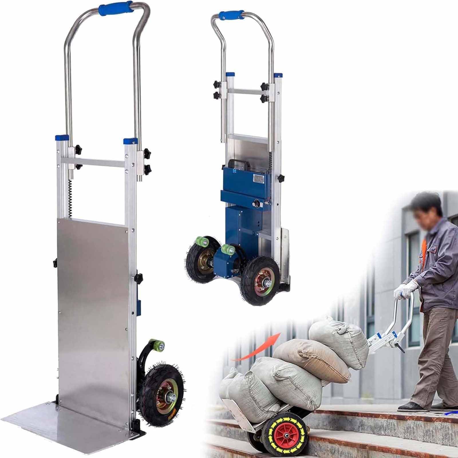 Elektryczny wózek transportowy do schodów – nośność 220 kg, silnik bezszczotkowy do wydajnego transportu schodów