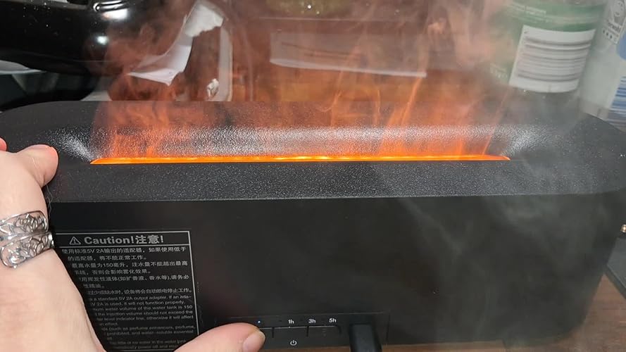 Diffusore Aromi Con Fiamma LED 7 Colori - Umidificatore E Luci Notturne, Spegnimento Automatico, Con Timer - Foto 9