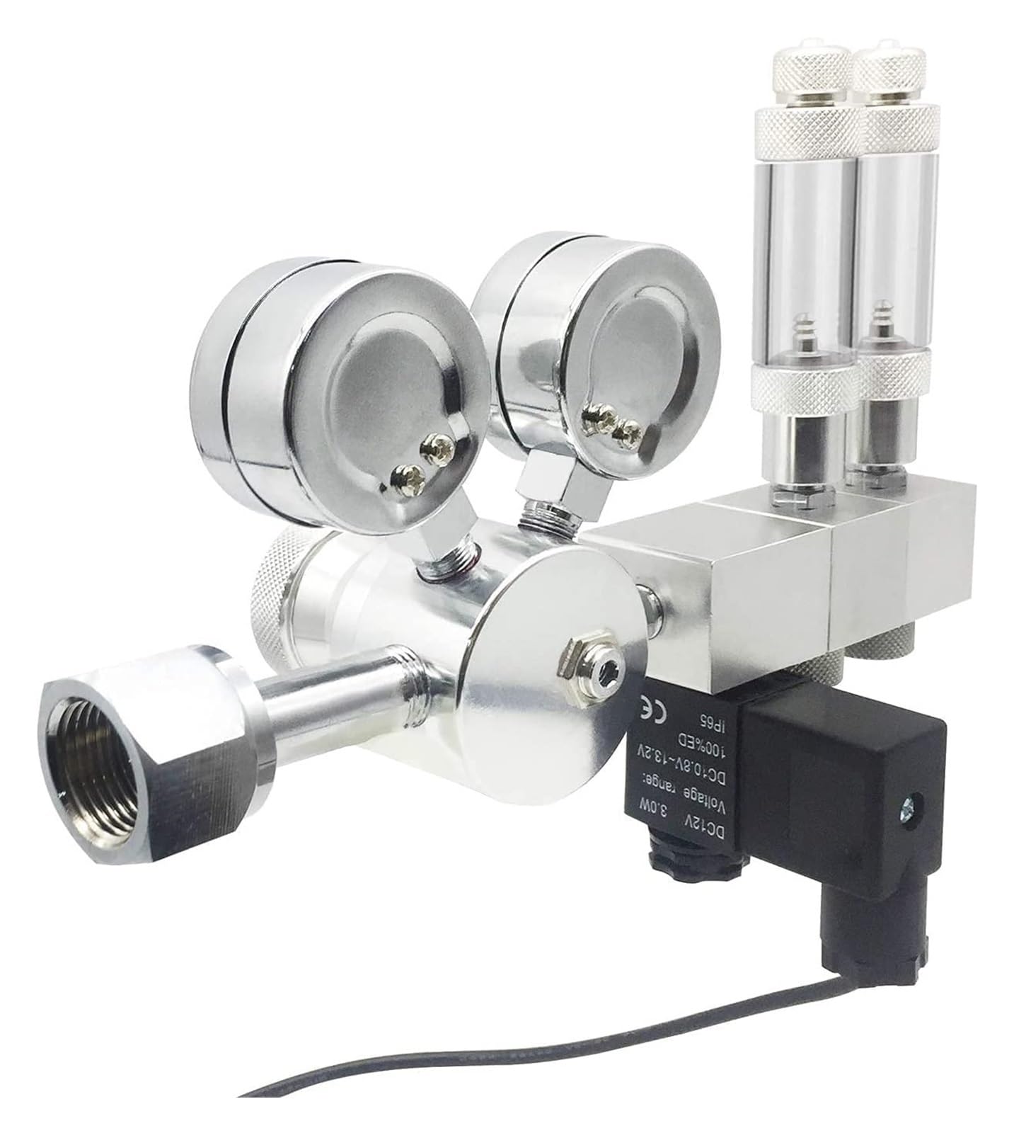 Regulador de CO2 de Doble Etapa Aquarium Pro Series, Salida Ajustable con solenoide de CC y colector desechable(CO2 Regulator,W21.8)
