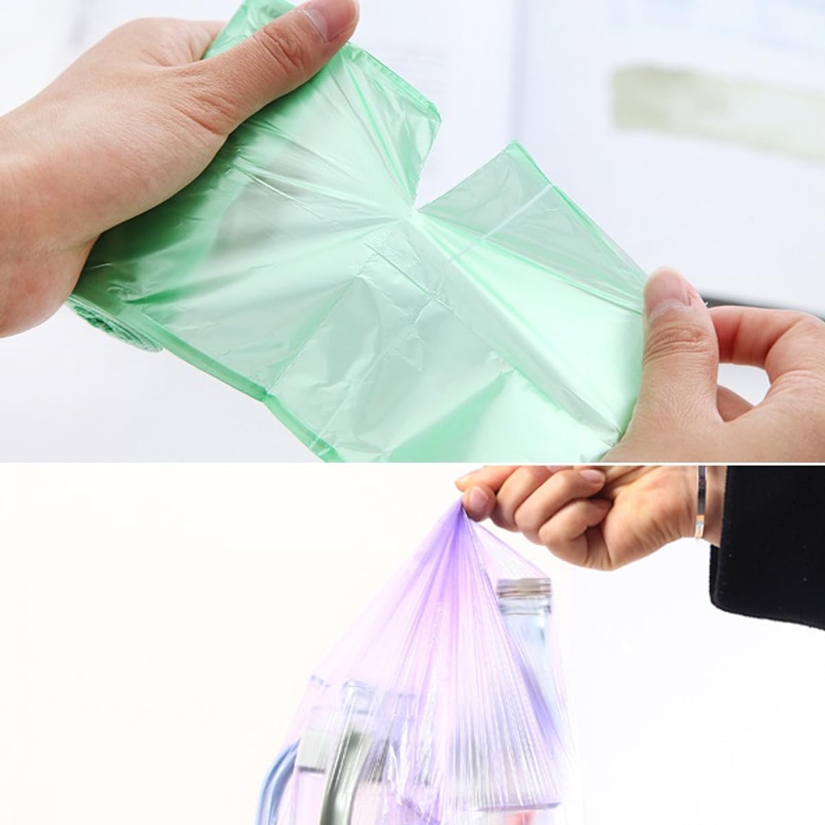 AOSULI Lot De 200 Petits Sacs Poubelle Colorés Pour La Maison, Le Bureau, La Pelouse, La Salle De Bain, Les Toilettes (convient Aux Poubelles De 0,8 L, 1,5 Gallon