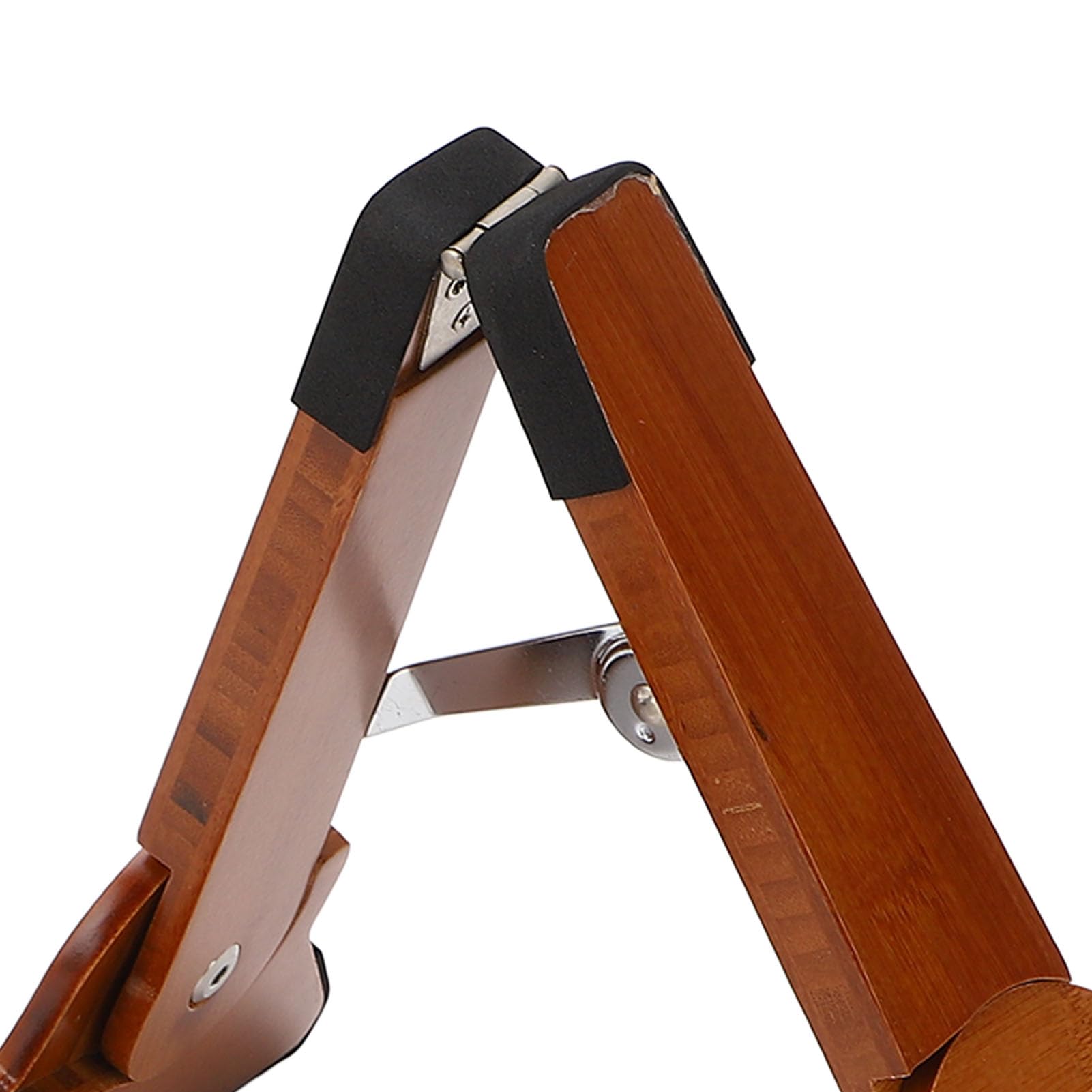 Supporto per chitarra in legno, pieghevole da terra a forma di A, realizzato in mogano massiccio; supporto in legno per chitarra con piedini antiscivolo in gomma,