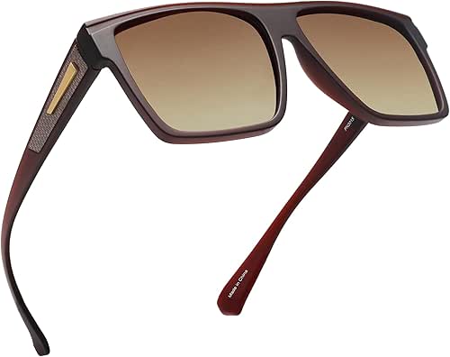 JIM HALO Retro Polarized Sunglasses Men Women Flat Top Square