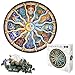 MEDOYOH Puzzle 500 Pezzi Segni Zodiacali per Adulti, Rotondo Costellazioni Zodiaco Puzzle 48CM/18.90in 1mm Puzzle Cerchio, Famiglia Puzzle Classici Anti Stress Puzzle Difficili per Adulti Bambini 14+