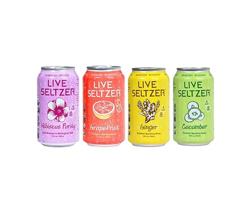 Kombucha Town Live Seltzer con infusión de Kombucha Town Paquete de 12 variedades de sabor mixto