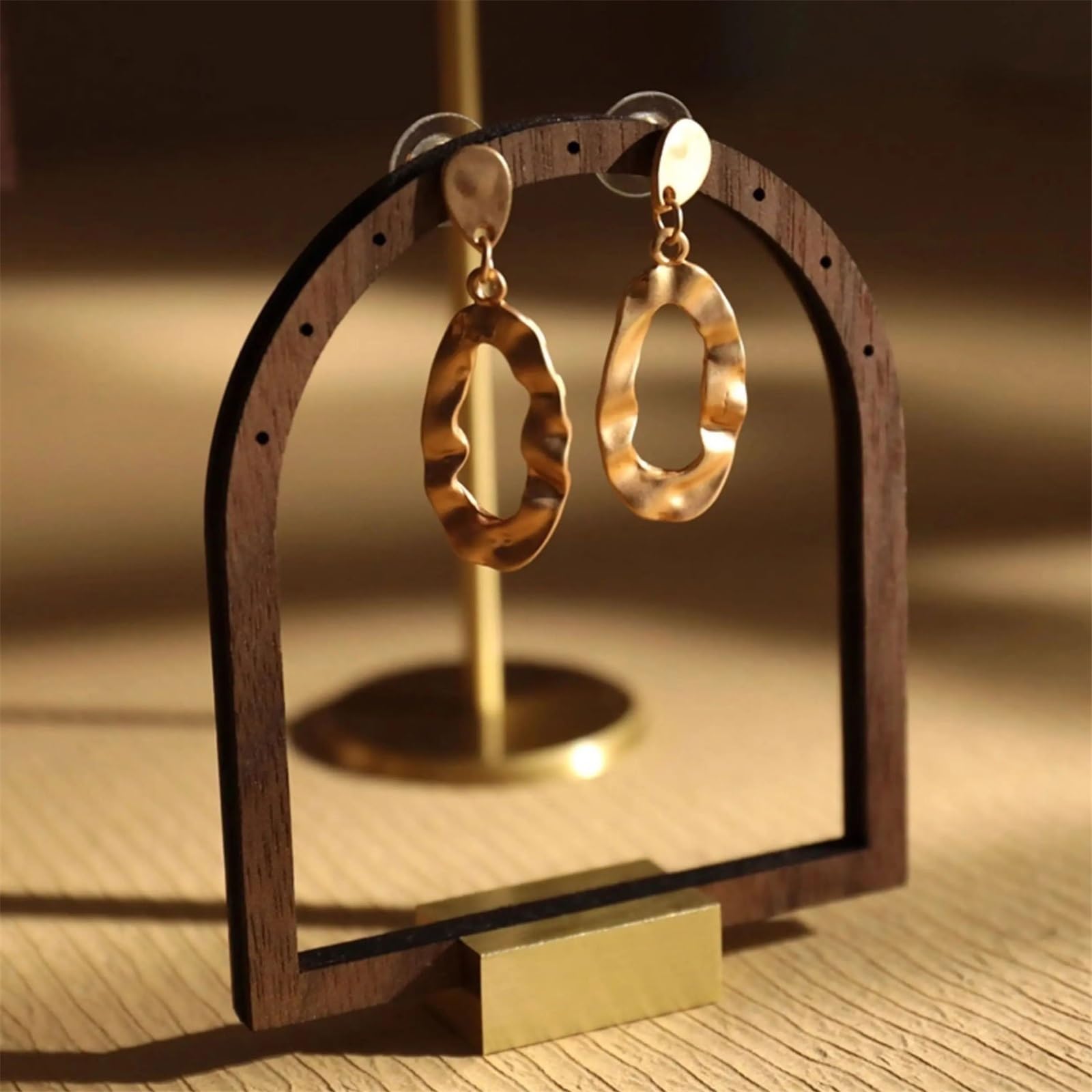 Estetyka 3 Pack Multi Height Wooden Metal Earring Display Stands