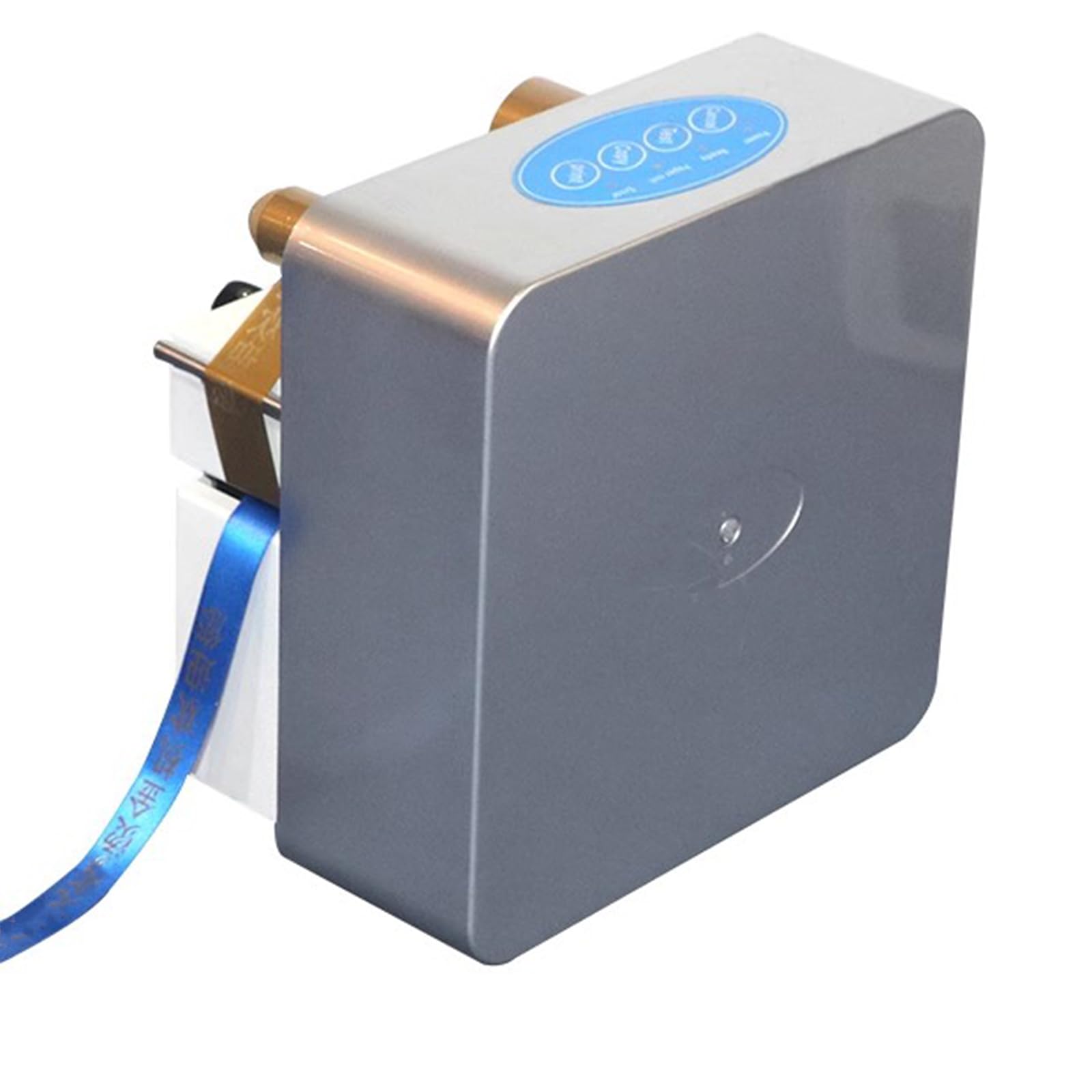 La stampatrice automatica del nastro del raso, stagnola calda che timbra per i nastri del regalo, velocità di stampa 120m/h, può collegarsi al PC