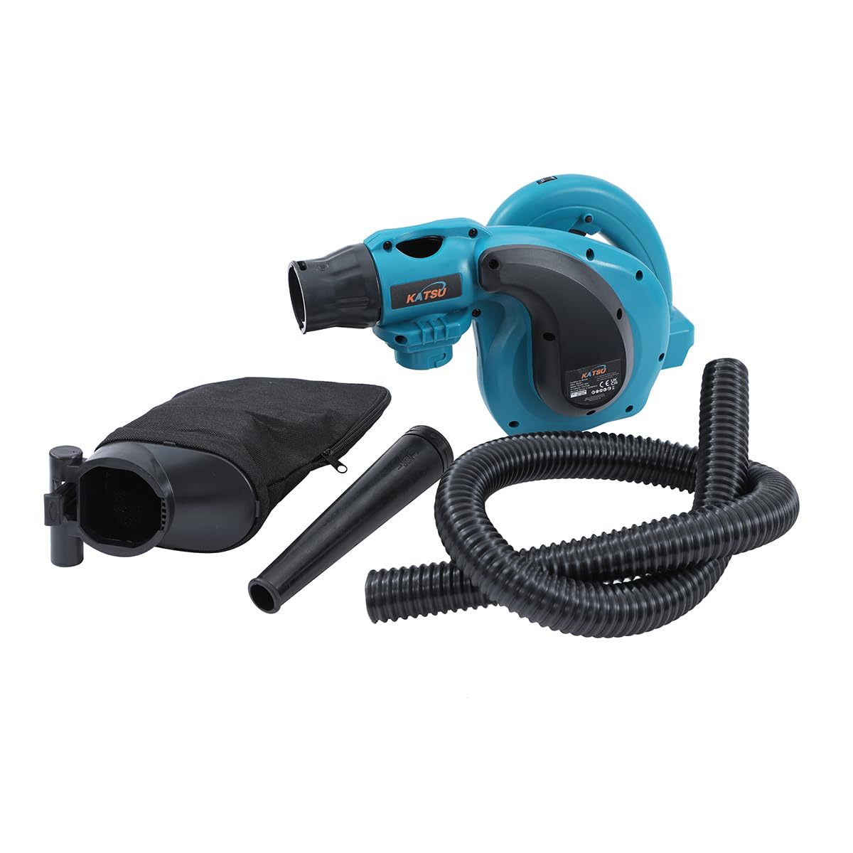 KATSU FIT-Bat 21V Soplador a Batería, Soplador de Hojas de Polvo de Aire Inalámbrico 6 Velocidades para Construcción Jardín Hogar Cuidado Césped, sin Baterías