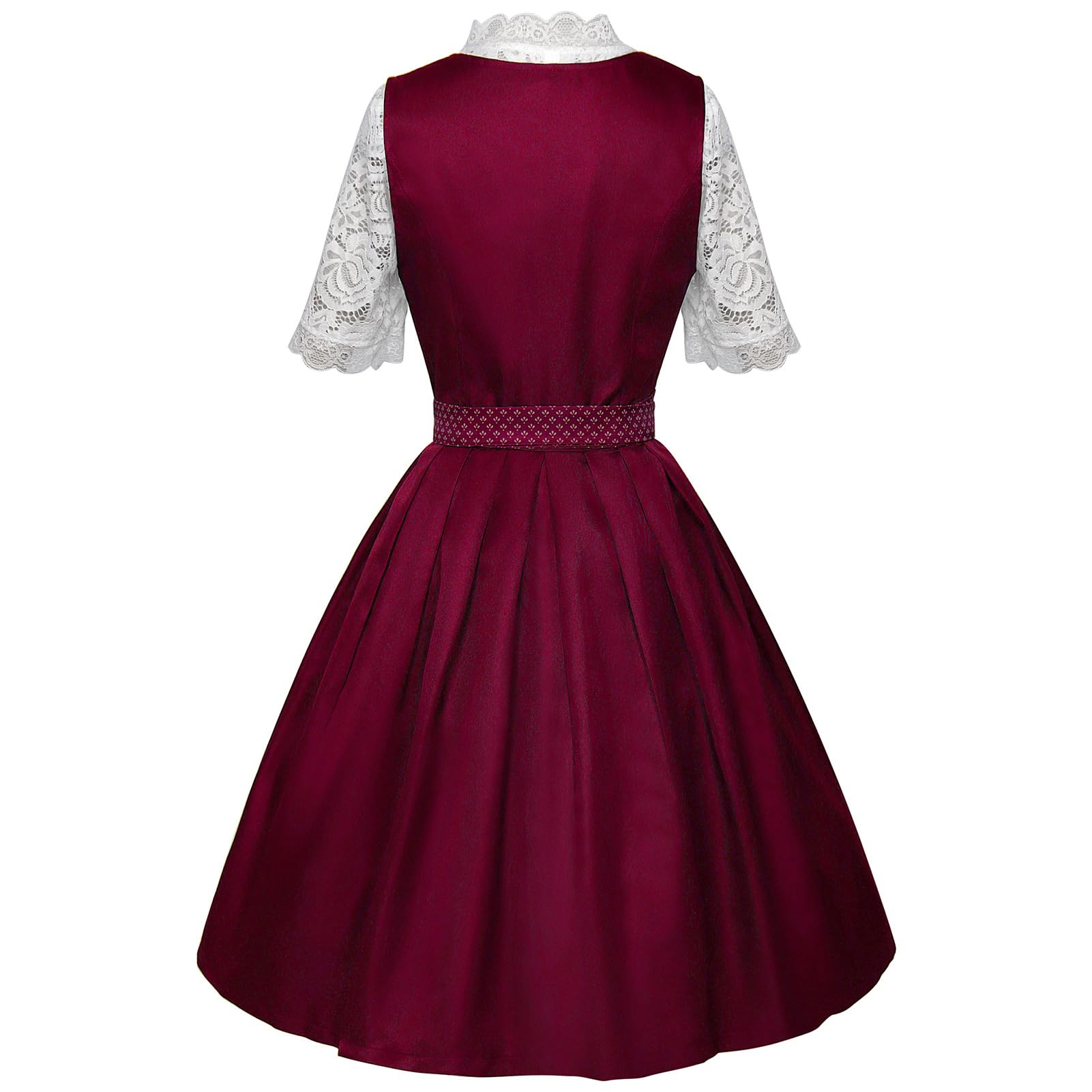 Dirndl Damen Elegante Trachtenkleid für Oktoberfest | Dirndl Damen Elegant Trachtenkleid inkl. Trachtenrock Dirndlbluse Dirndlschürze für Oktoberfest