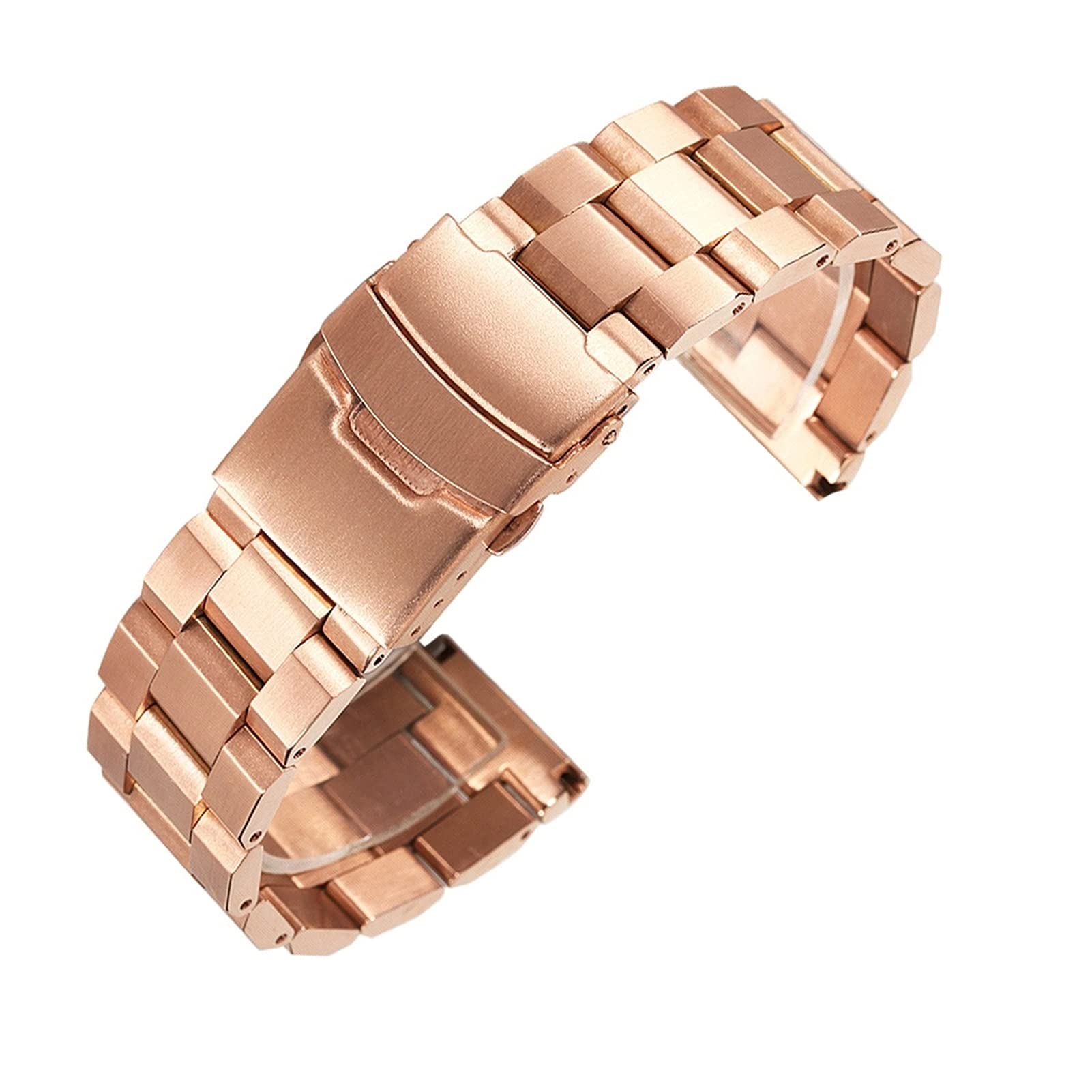 Uhrenarmband aus Edelstahl, 18 mm, 20 mm, 22 mm, 24 mm, massives Metall, Herren-Doppelfaltschließe, Zubehör