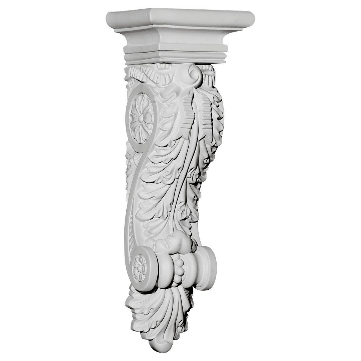 Corbel acanthe ruban en bois sculpté Ekena ornement haut de gamme pour intérieur raffiné