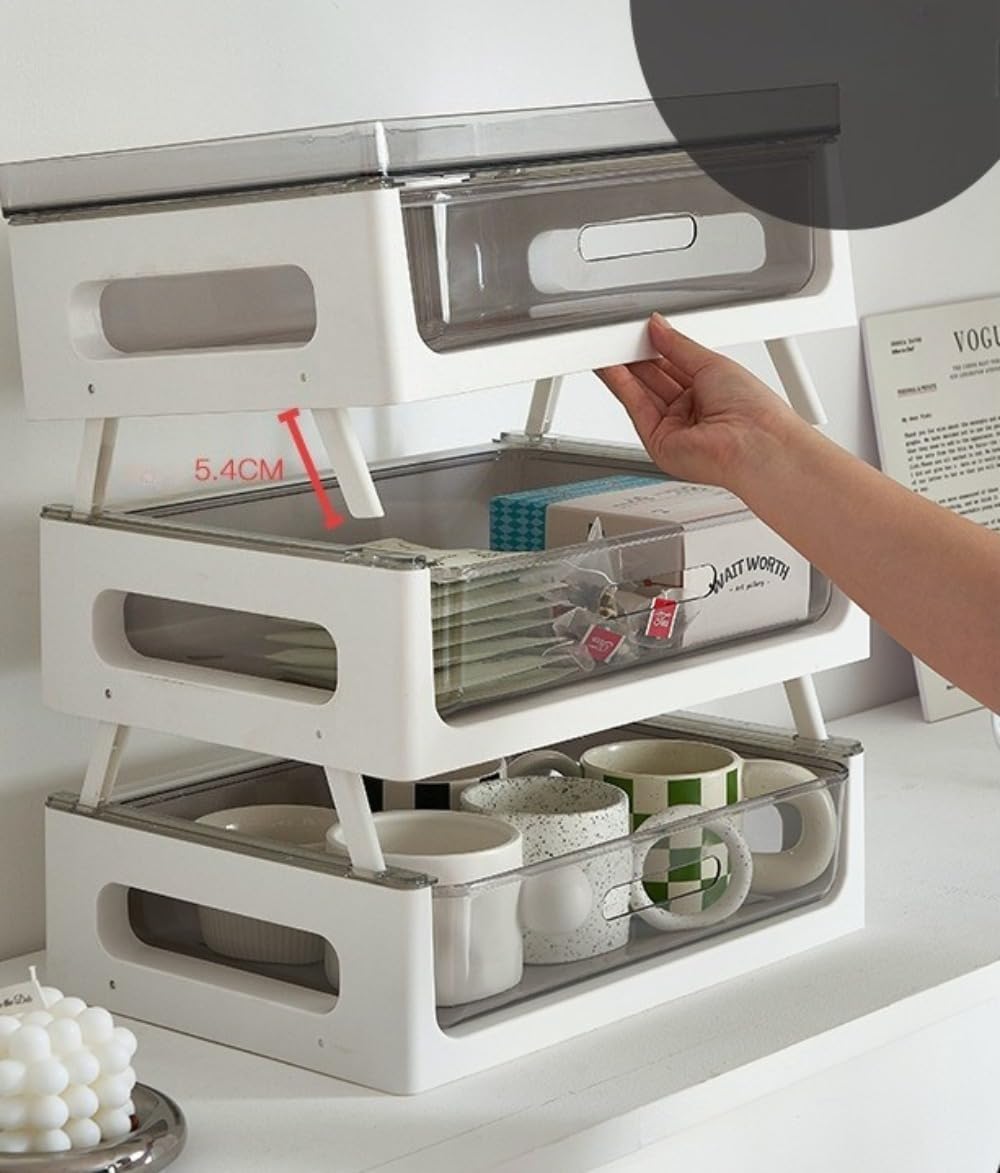 Ladfrol 卓上収納 デスク上置棚 大容量 3階 ホワイト 卓上収納ラック 机上収納 オフィス収納 小物入れ引き出し化粧品収納