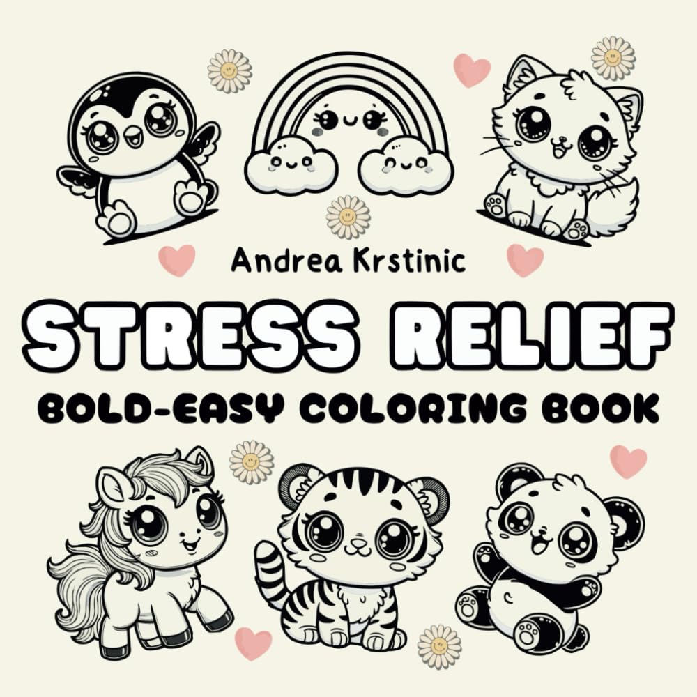 Stress Relief: Coloring Book for Adults and Teens, Bold and Easy: Simple and Big Designs for Relaxation, Anxiety Relief and Mindfulness, Featuring ... And Easter Patterns (Bold & Easy Coloring)
