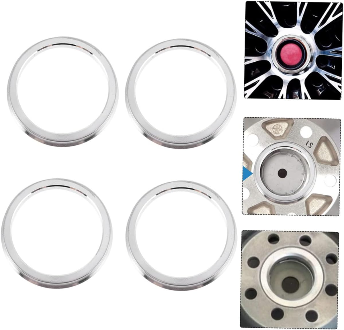 Zerodeko 4pcs Hub Centric Rings 66.45 to 57.1 Aluminum Alloy Center Bore Adapter for Car Wheels Wheel Hub Rings for Vehicle