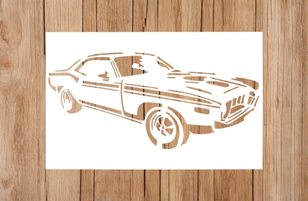 3"x 6.5" Car Stencil | Inspirational Street Art Graffiti Vintage Car Stencils for Painting on Wood, Glass, Wall, Rock, Fabric, Walls, Canvas,