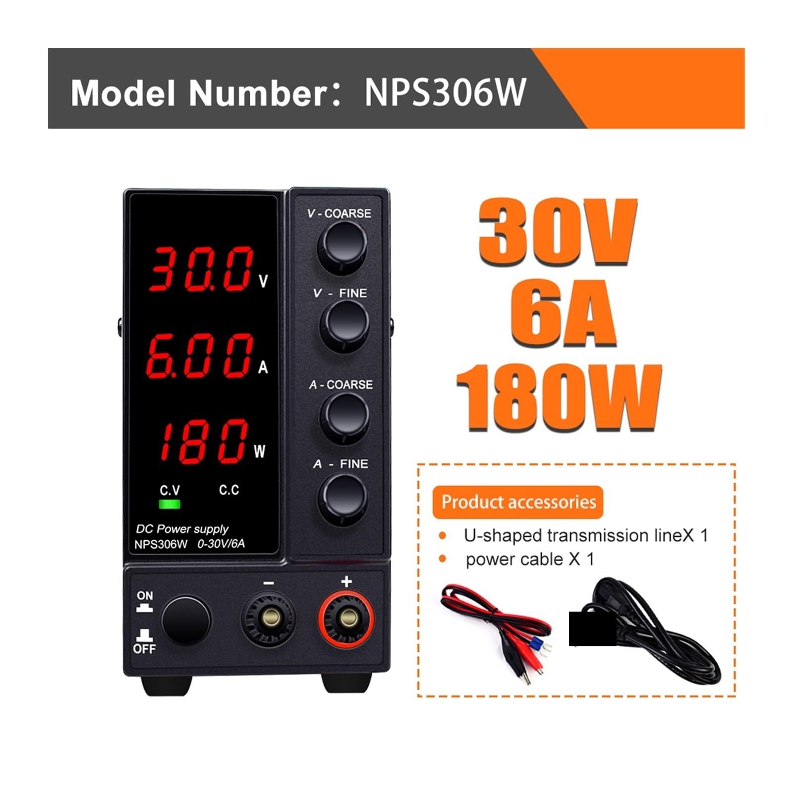 Zmienne zasilanie, Regulowany Zasilacz Laboratoryjny DC 30V 10A 60V 5A Stabilizator Impulsowy(3 Digits 30V 6A)