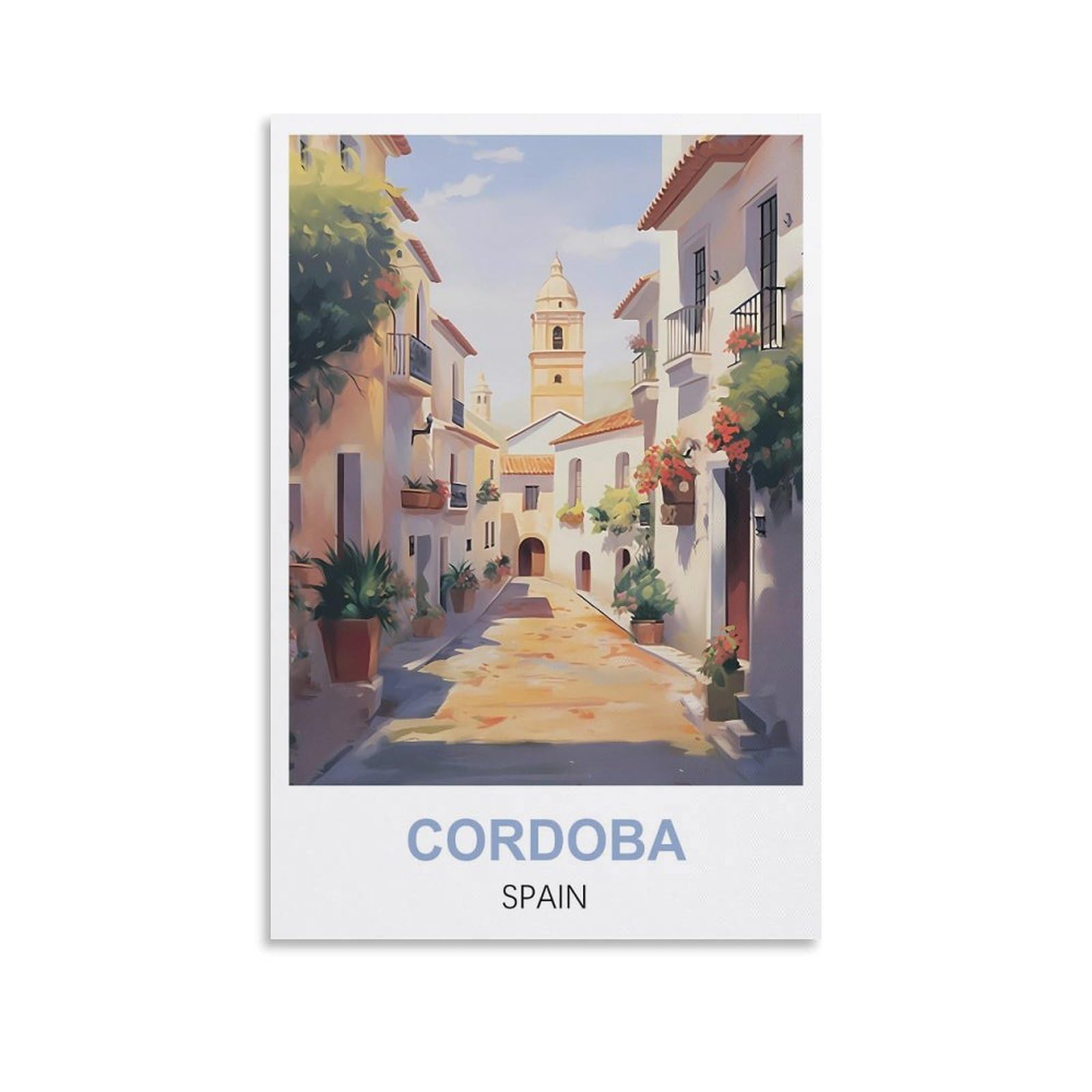 CYYHGEE Cordoba Spain Vintage Travel Posters 12x18inch(30x45cm) Canvas Poster Wall Art Living Room Home Decor