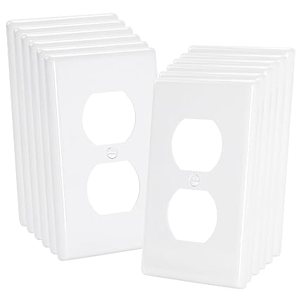 Bates- Outlet Covers, Wall Plate, Pack of 12, Switch Plate Covers, Electric Outlet Covers, Wall Plate Cover, Outlet Plate, Light Switch Cover, White Outlet Covers, Electrical Outlet Cover Plates