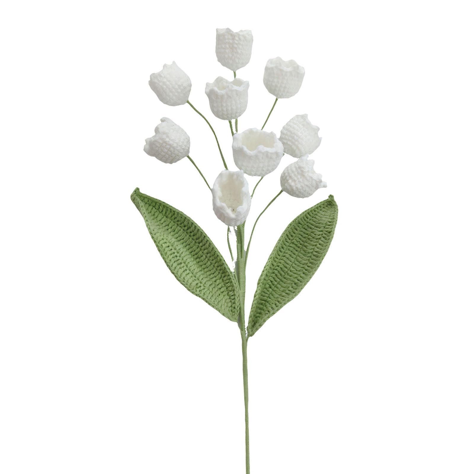 ZEPFJHE 9Pieces Artificial Crochet Lilies of the Valley Bouquets Wool Flower for Home Decors Gift Wedding Centerpieces Artificial Hanging Flower