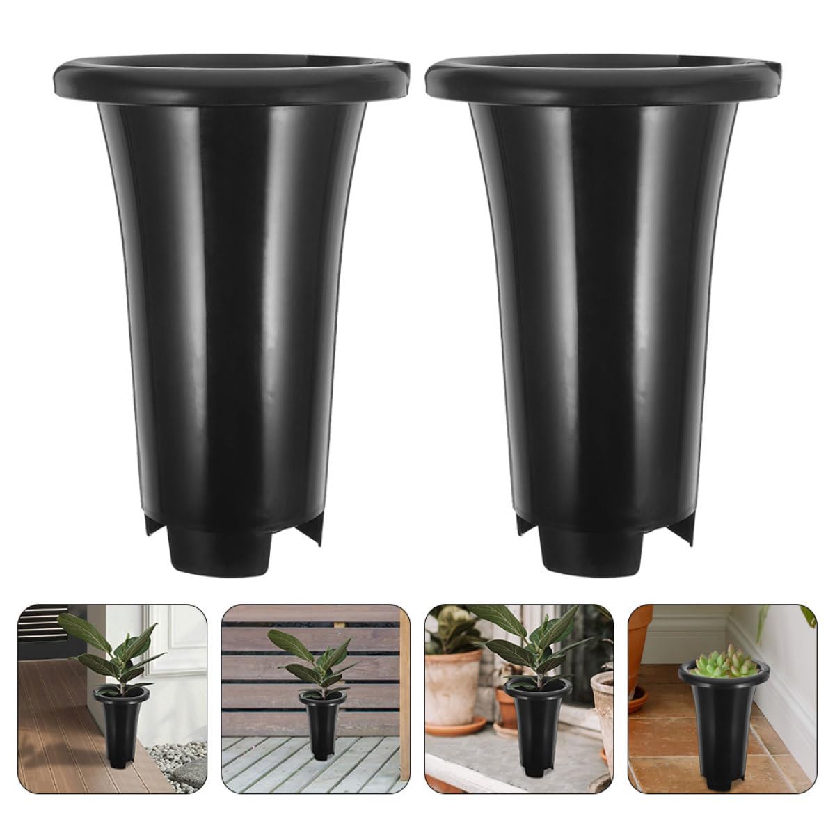 Sewroro Lot de 10 Pots de Pépinière à Orchidées Noirs Extra Grands Ronds en Plastique PP Épais et Respirant 159 MM Diamètre X 249 MM Hauteur pour Jardinage et Culture en Intérieur et