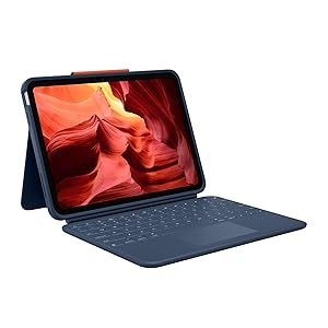 Logitech Rugged Combo 4 Touch per iPad (10a generazione) Custodia protettiva con Smart Connector e tastiera resistente a prova di versamento – AZERTY