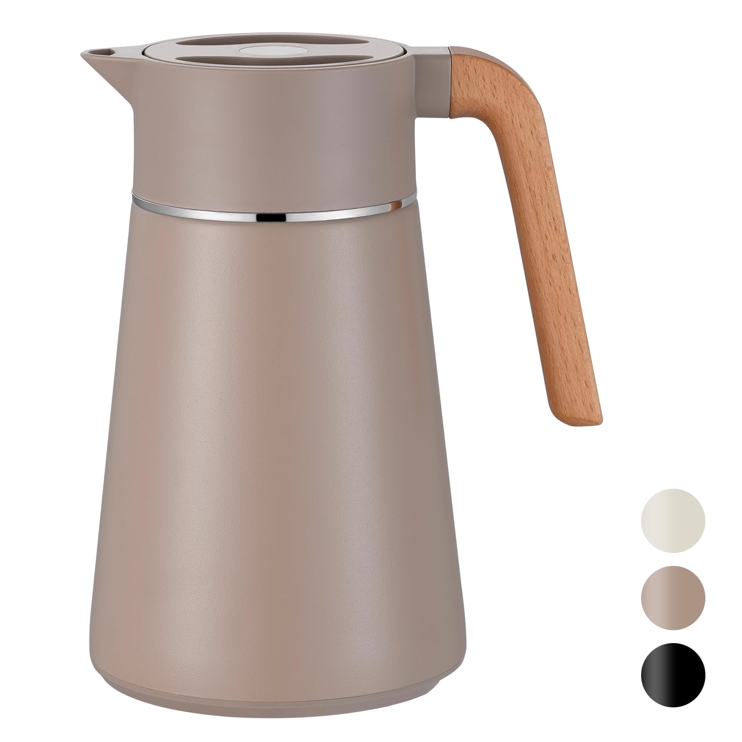 VETIN Termo con colador de té de 1,5 l de acero inoxidable 304, jarra térmica | A prueba de fugas, 10 h caliente y 16 h frío, para té, café y bebidas frías
