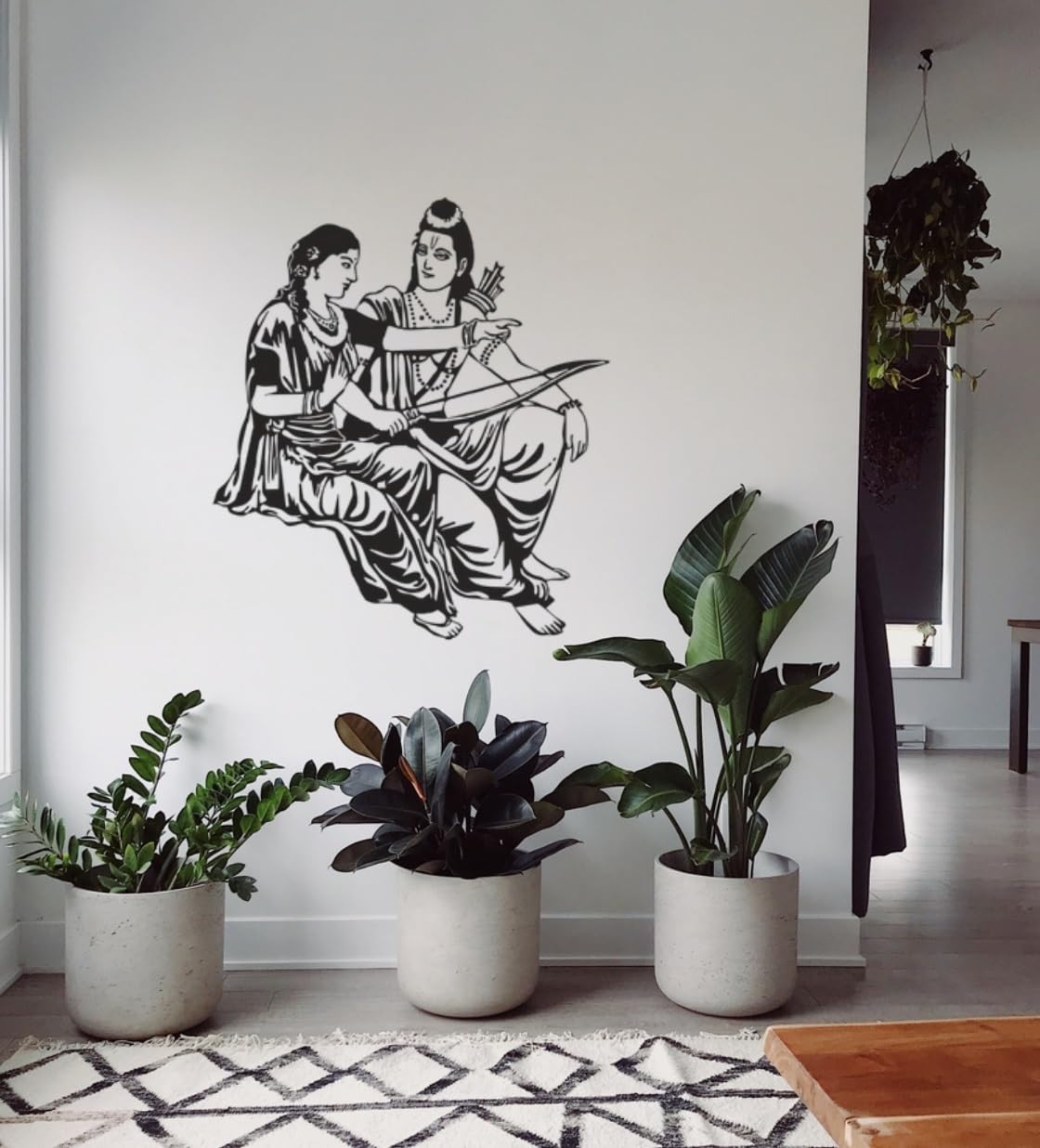 Ramji and Sita ji Divine Wall Stencils for Home Decor, 16'' x 24''