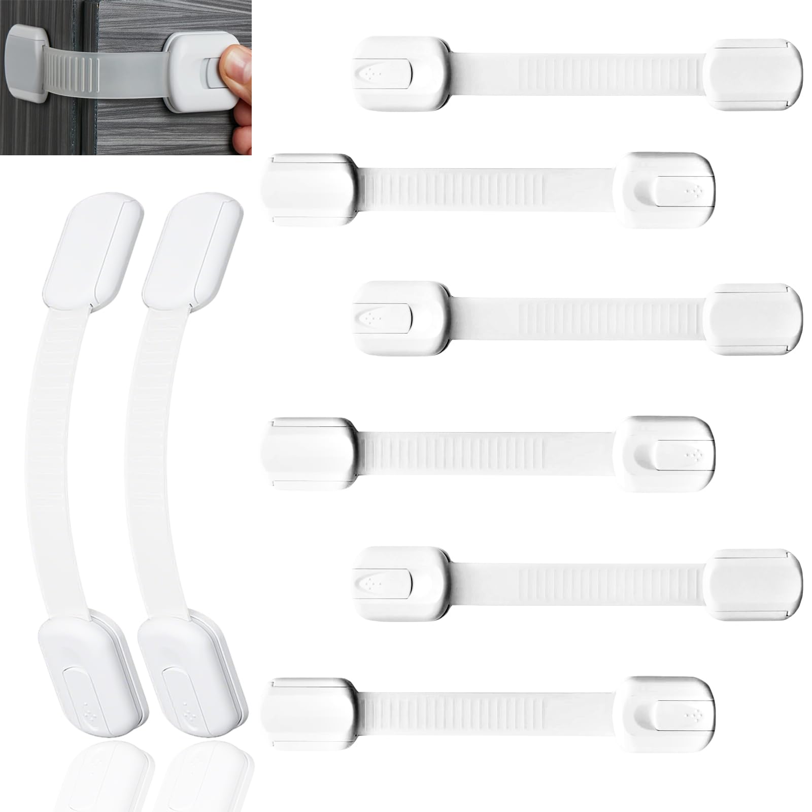 Seguros para Puertas y Cajones Bebé, Seguro Cajones Bebe 6 Piezas Ajustable