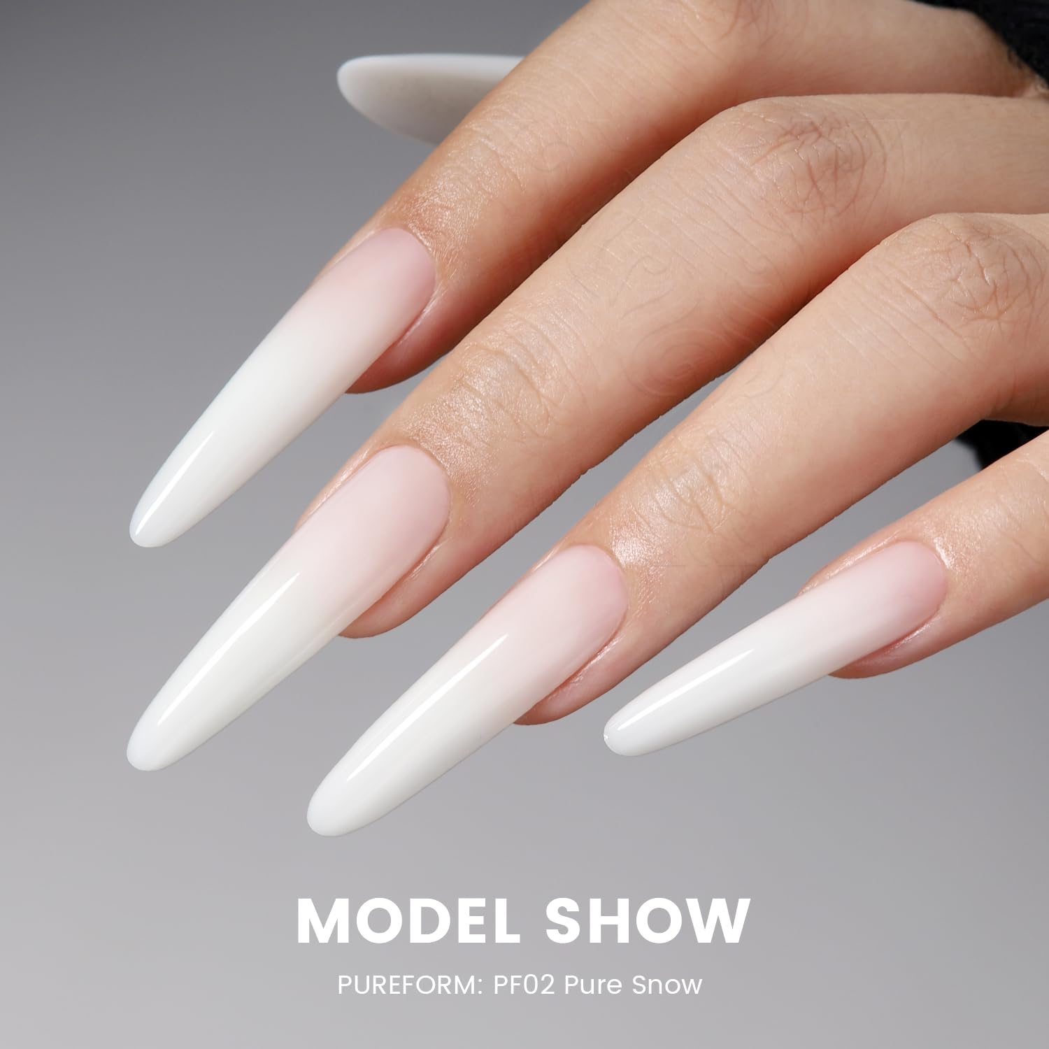 YOKEFELLOW Pureform Żel do paznokci Poly Nail Gel 50g, wolny od HEMA i TPO, mlecznobiały żel do przedłużania paznokci do profesjonalnego użytku w salonie (PF02 Pure Snow)