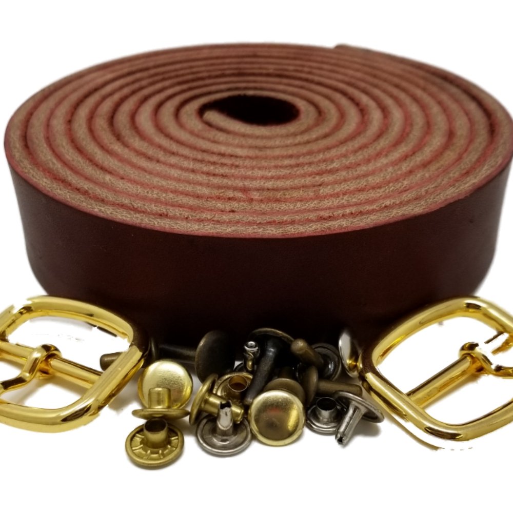 TOFL - Correa de piel (2,54 cm de ancho) 1 Inch Wide 8-9 oz granate