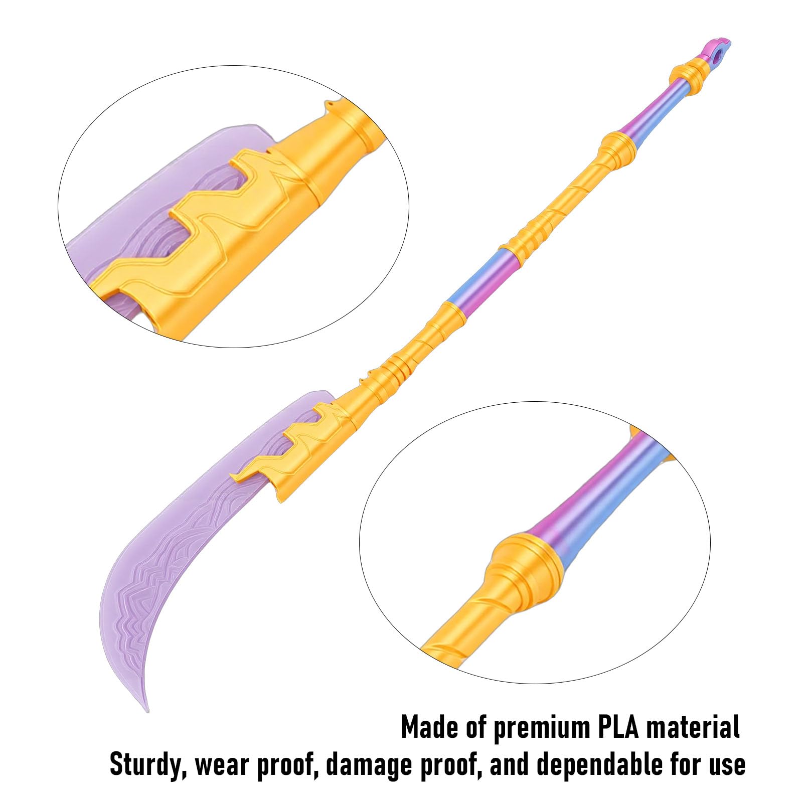 Sxhlseller Jouet de Hache imprimé en 3D pour Enfants, Accessoire de Costume PLA, Violet et Jaune, épée de Cosplay pour Fête et Jeu de Rôle