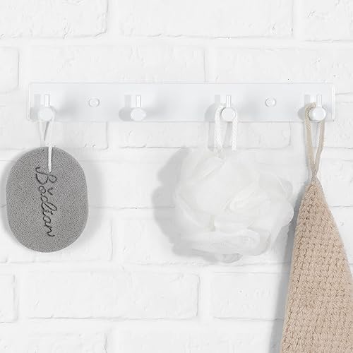 Miniatura 4 de Soporte para llaves de pared, soporte negro para llaves con 4 ganchos para colgar llaveros, correa de perro, paraguas, lentes de sol, colgador de