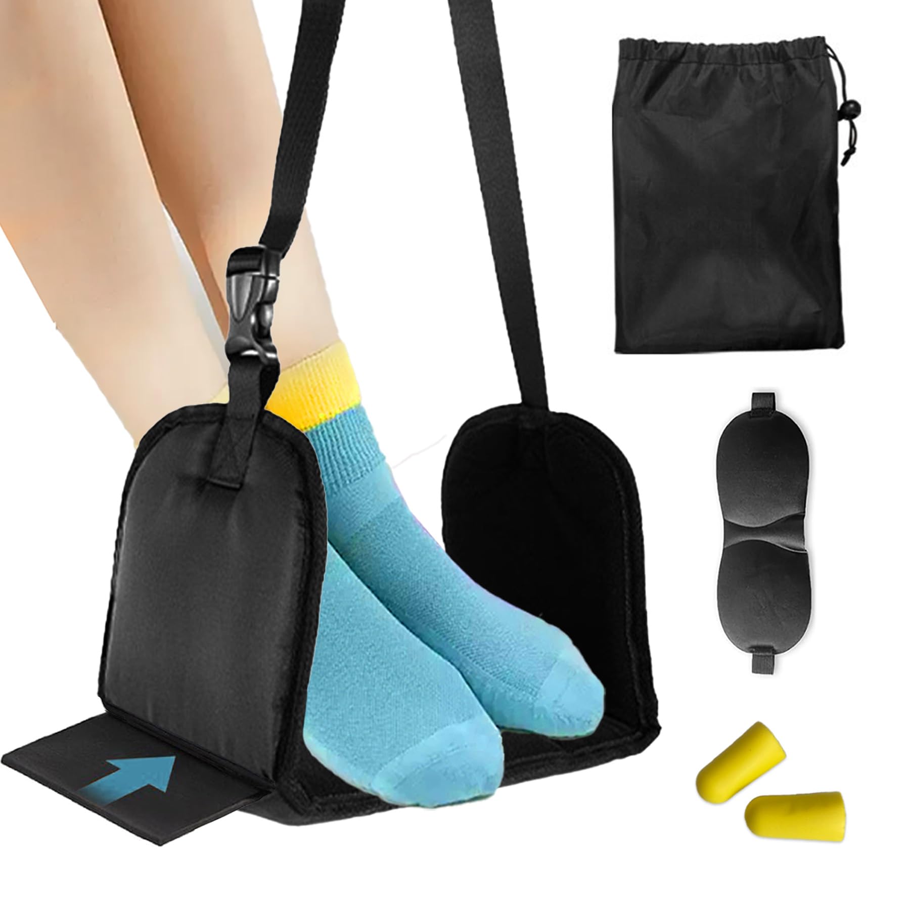 Upgrade Airplane Travel Essential Footrest Hammock with Flat Base...