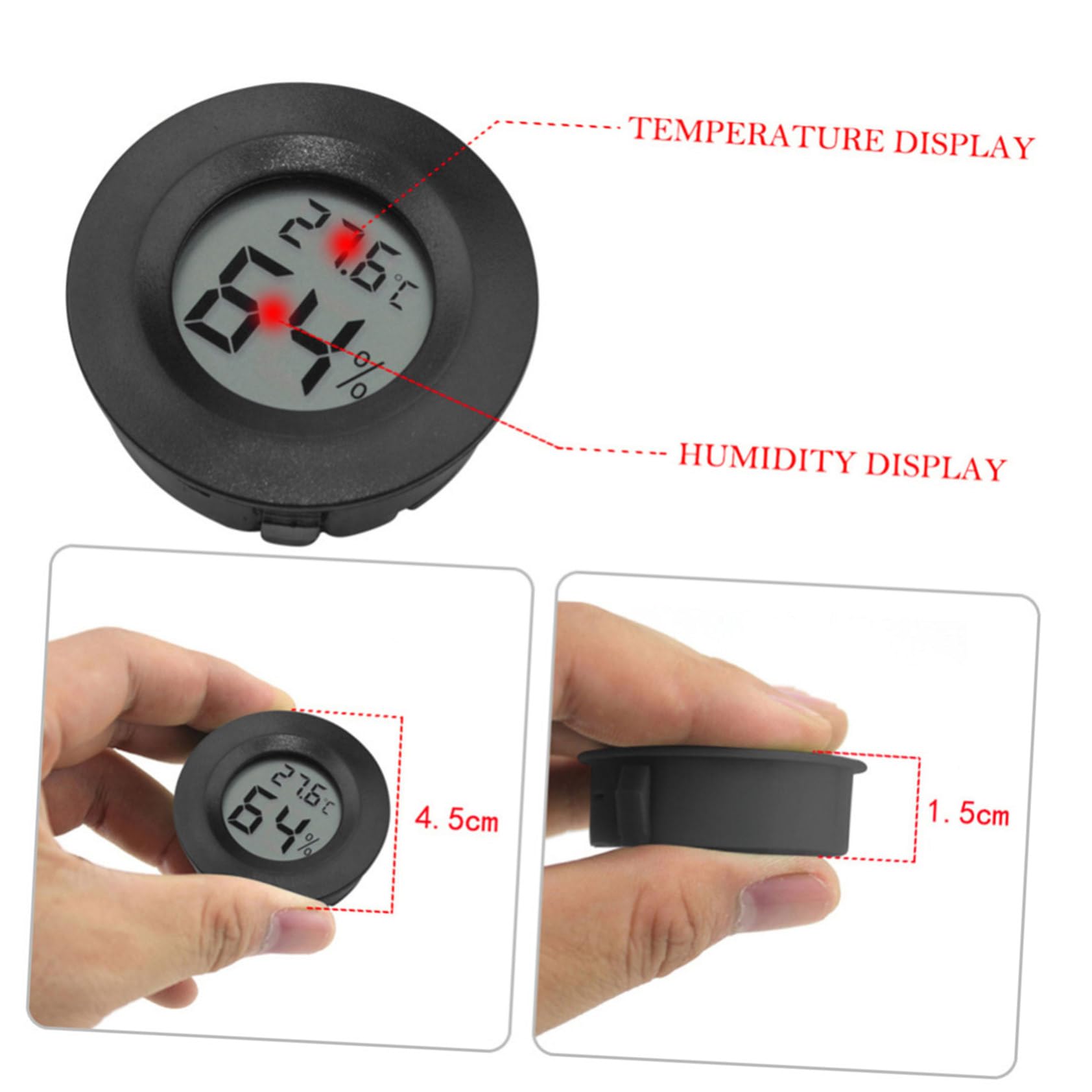 DOITOOL 21 Pezzi Termometro Igrometro Digitale Mini per Terrario e Tartarughiera Sensore Umidità e Temperatura Plastica Resistente per Uso Interno ed Esterno in d'Inverno e