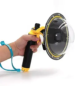 TELESIN Domo para Gopro Hero 7 6 5 Black, Capa Protetora de Lente para Câmera Subaquática, Comcx Estanque, Gatilho Tipo Pistola, Empunhadura Flutuante E Kit de Acessórios com Inserção Antiembaçante