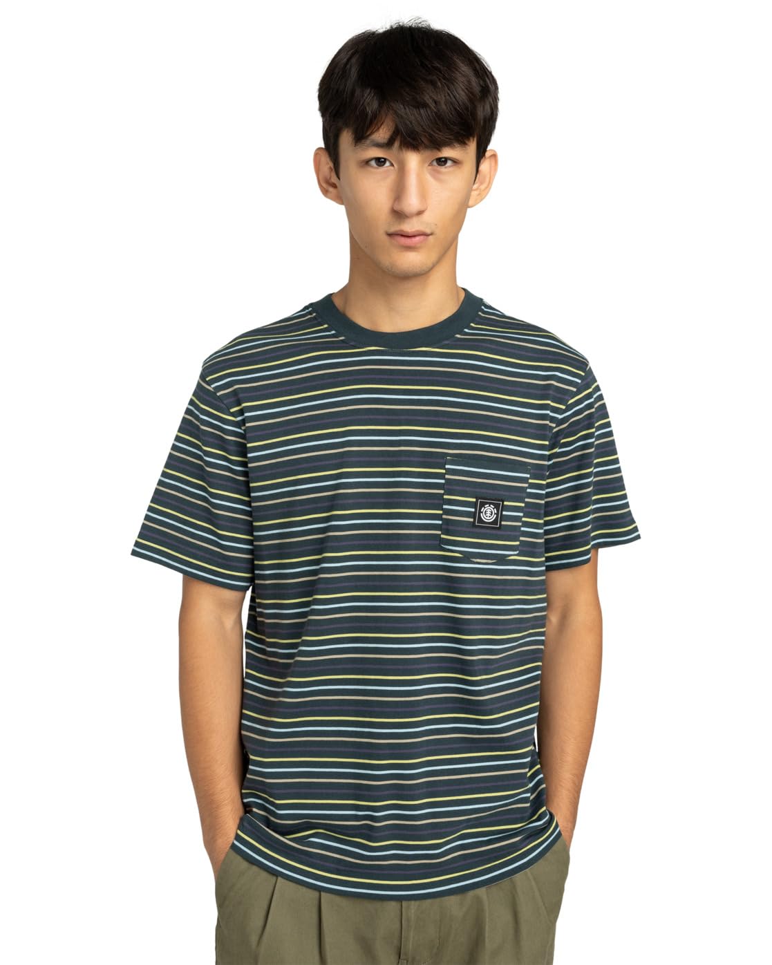 Element Icon Label Pocket - Short Sleeve T-Shirt - Men - Green.