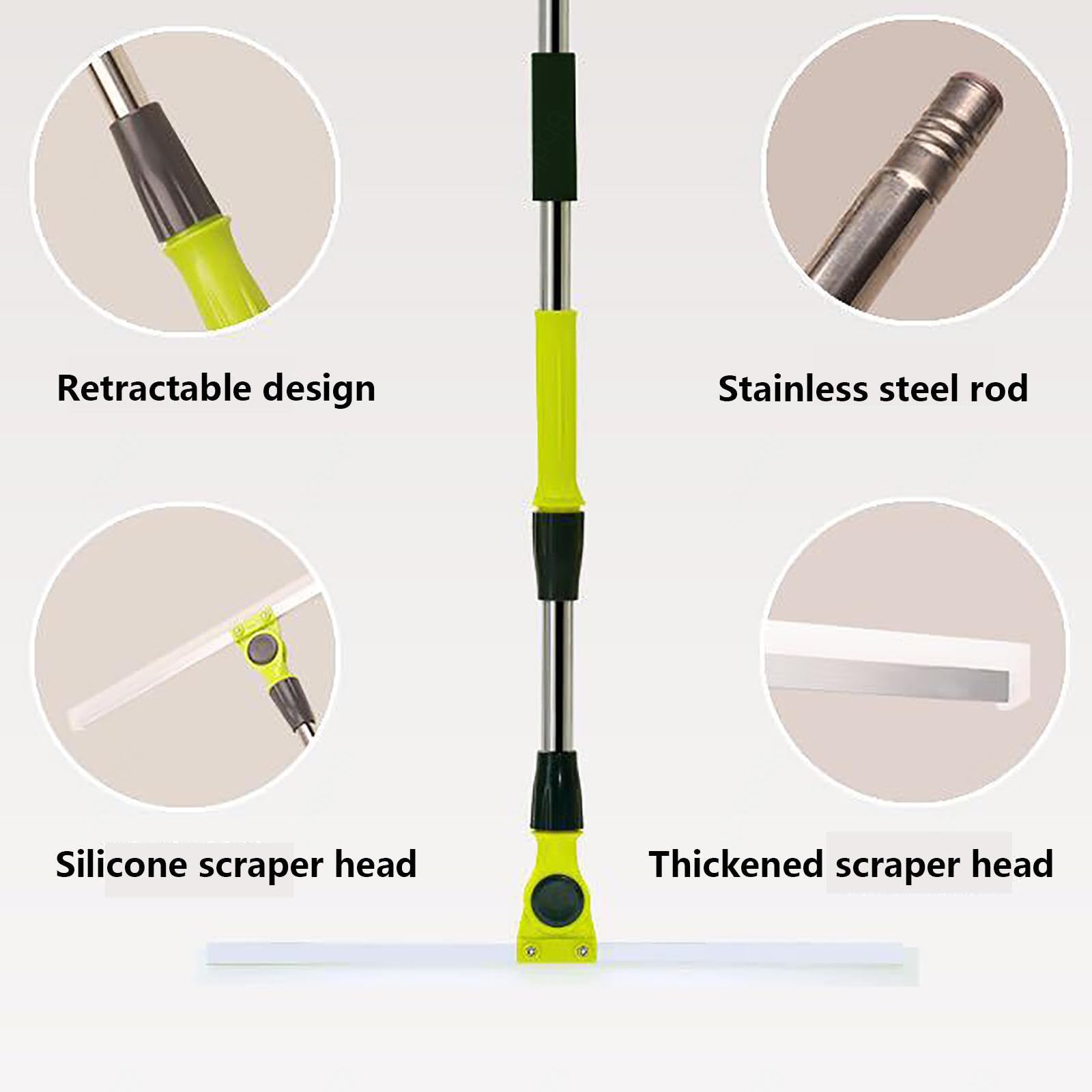 Escoba De Goma para Pelo De Mascota, con Mango De 130 Cm De Largo Rasqueta Suelo, Magic Broom Sweeper para Piso De Concreto,Azulejo De Baño,Large:50×130cm