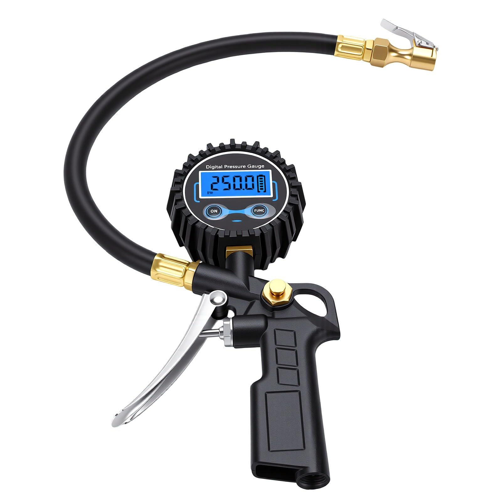 Manomètre Numérique de Haute Précision pour Pneus, avec Lumière LED et Gonfleur, pour les Types de Véhicules, Camping-car, SUV, Motos