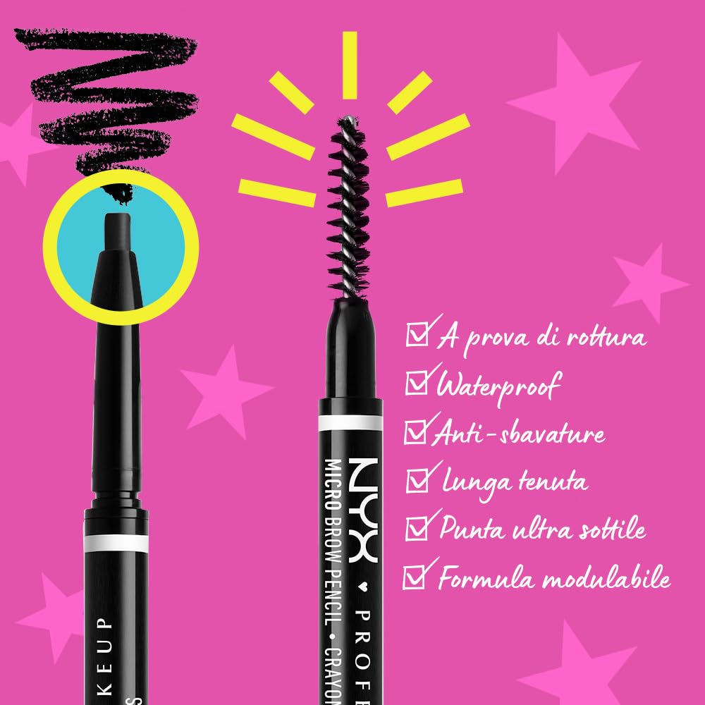 NYX Professional Makeup Micro Brow Pencil, Dual Ended With Mechanical Brow Pencil And Spoolie Brush, Vegan Formula - Image 2