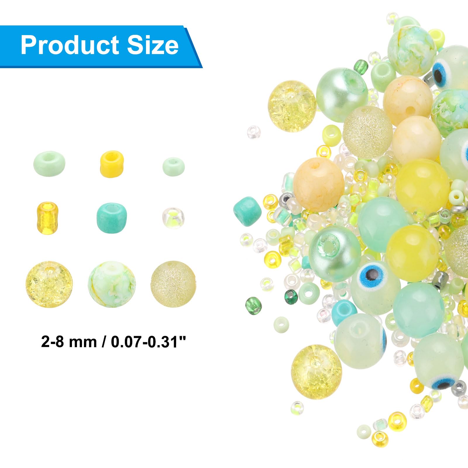 PATIKIL 2-8mm Assorted Glass Resin Beads - Image 2